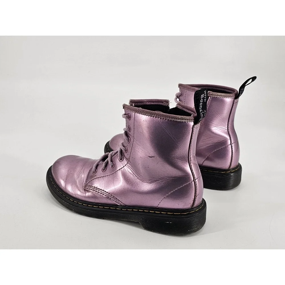 Dr. Martens 1460J Pink Patent Leather Glossy‎ Combat Boot Unisex Kids Size 4